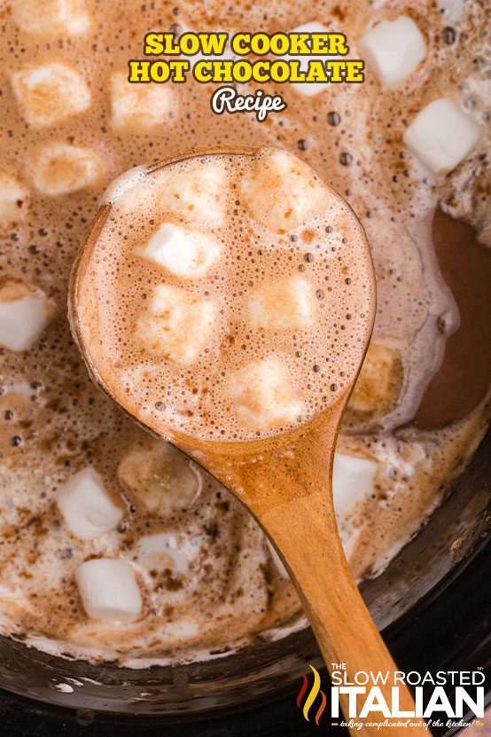 spoonful of slow cooker hot chocolate