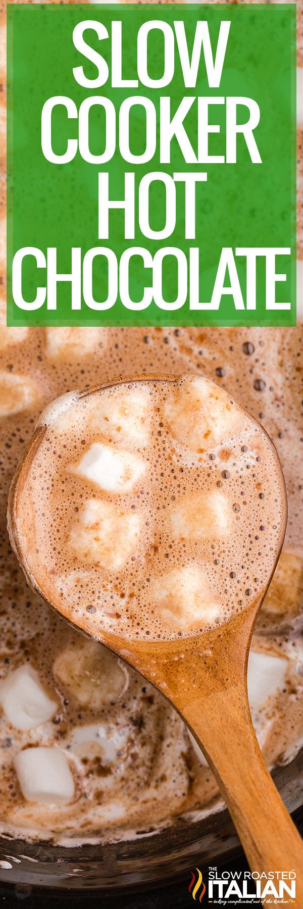 titled collage for slow cooker hot chocolate recipe