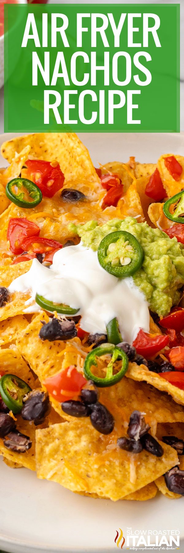 air fryer nachos closeup