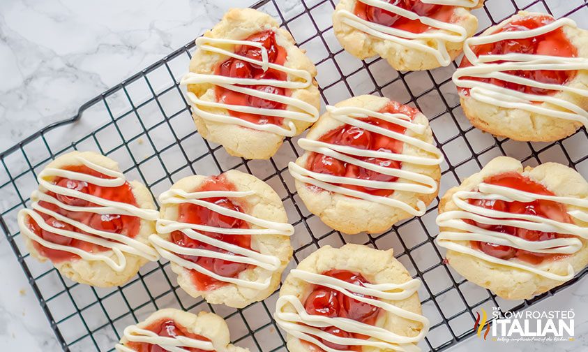 cheesecake cookies on a wire rack