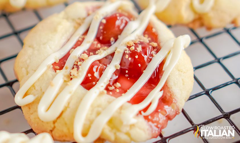 cherry cheesecake cookies close up