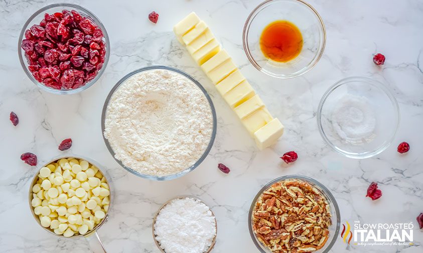 white chocolate chip cranberry cookies ingredients