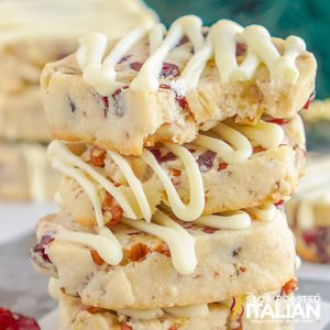 cranberry shortbread stacked