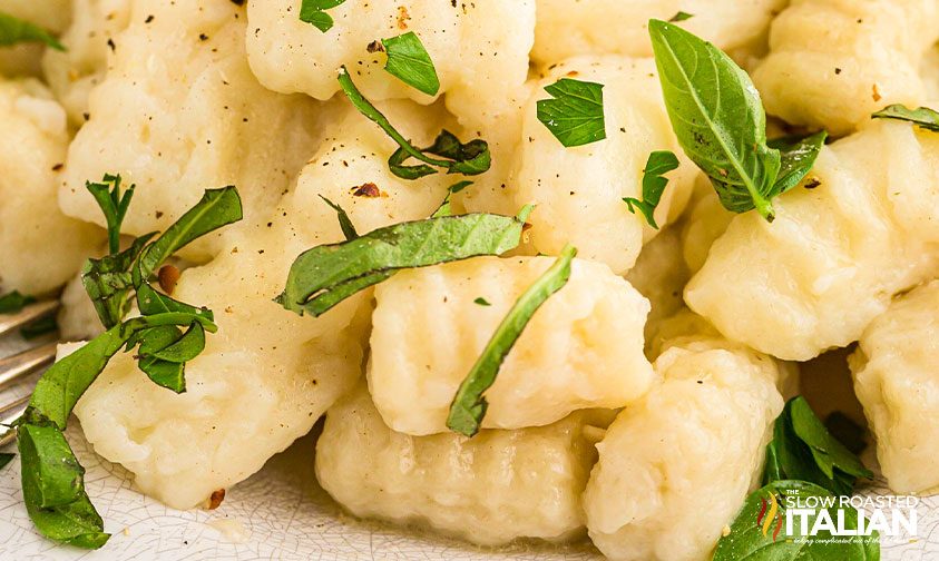 italian potato dumplings, close up