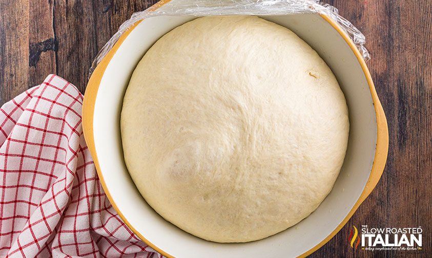 risen italian pizza crust dough