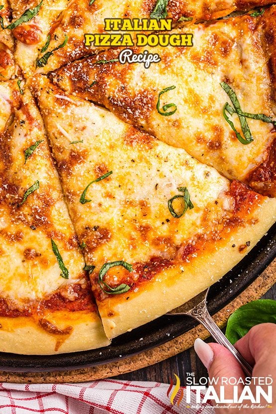 pizza made with homemade pizza dough recipe