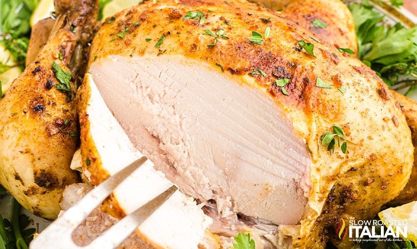 slicing slow cooker whole chicken