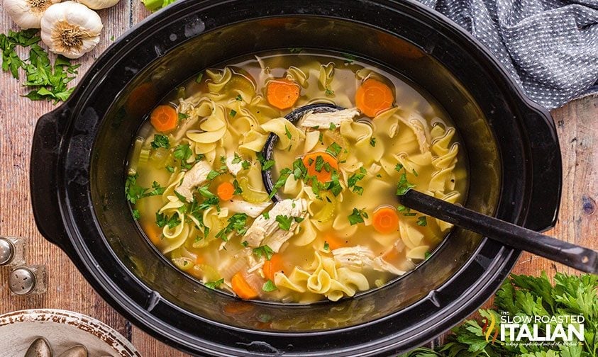grandma's chicken noodle soup in crockpot