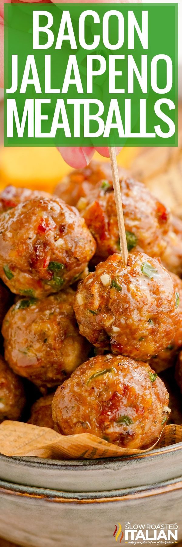 titled image (and shown): bacon jalapeno meatballs