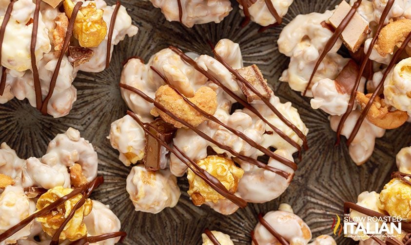 cashew toffee crockpot candy on tray