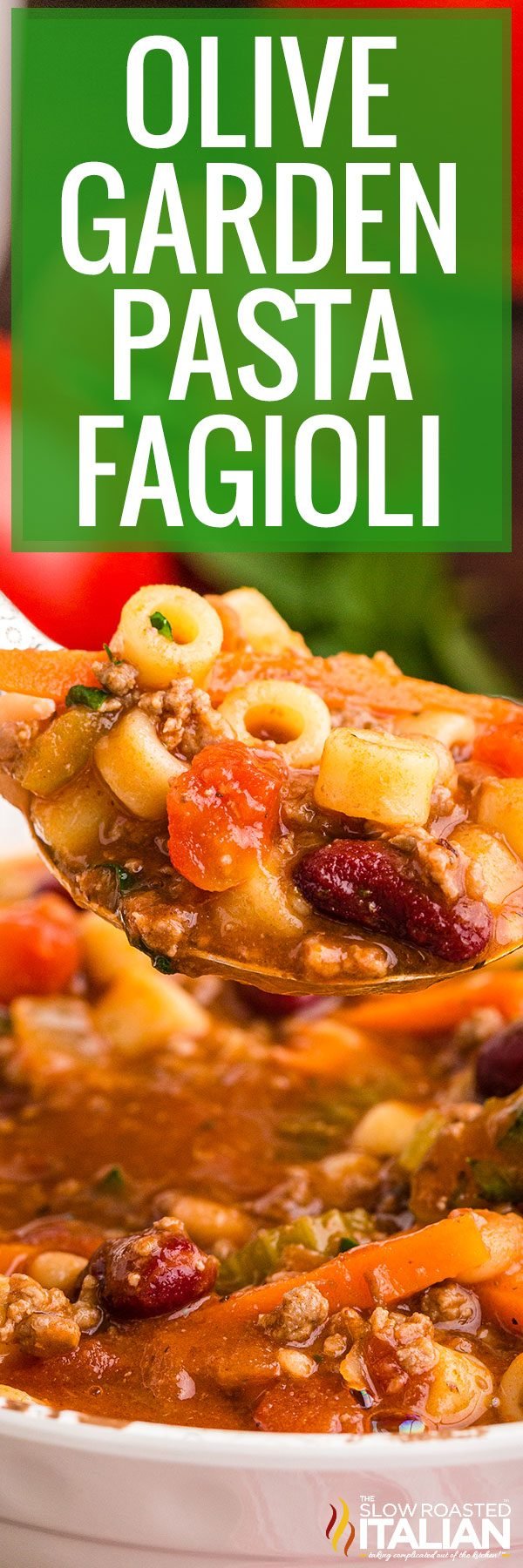 titled pinterest collage for pasta fagioli recipe
