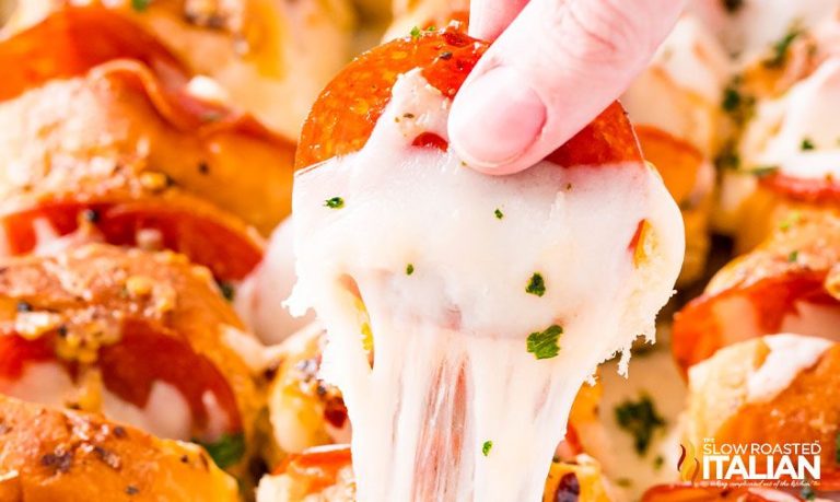 Pizza Pull Apart Bread (Hawaiian) - The Slow Roasted Italian