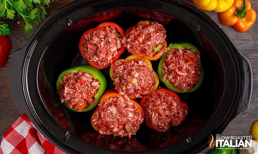 spicy stuffed peppers in crock pot