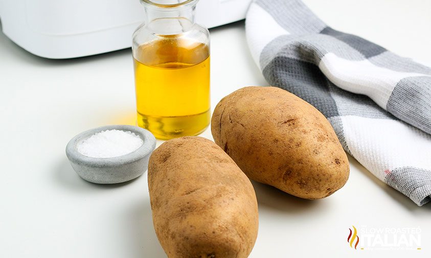 ingredients on counter for air frying potato chips