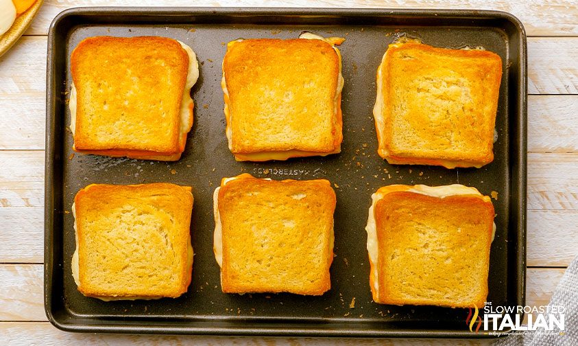 toasted baked grilled cheese sandwiches