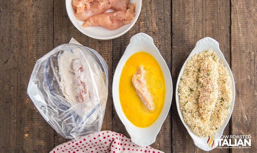 breading and egg wash for baked chicken fingers