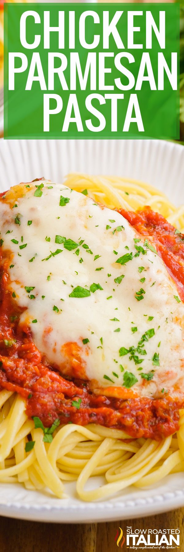 Parmesan Chicken Linguine. Quick & easy but dinner party ready!