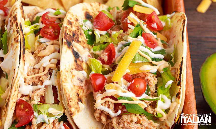 crock pot tacos, close up