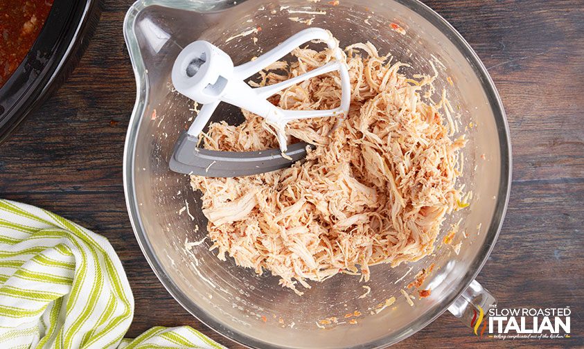 shredding chicken in stand mixer