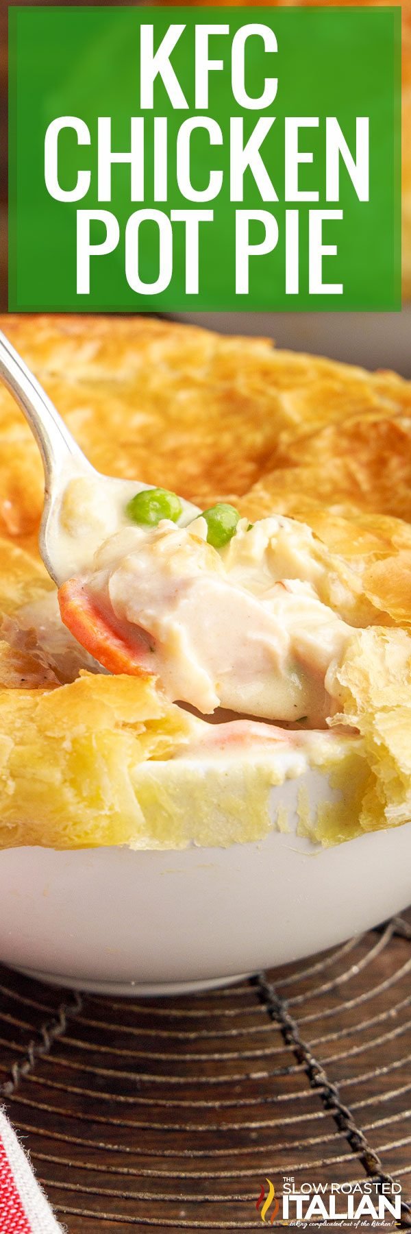 titled pinterest collage for kfc chicken pot pie