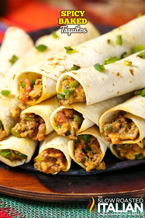 Cheesy Jalapeno Popper Baked Beef Taquitos + Video