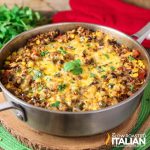 taco rice in skillet