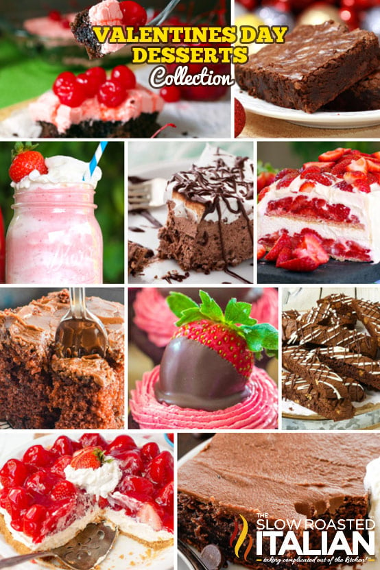 titled collage of valentine desserts