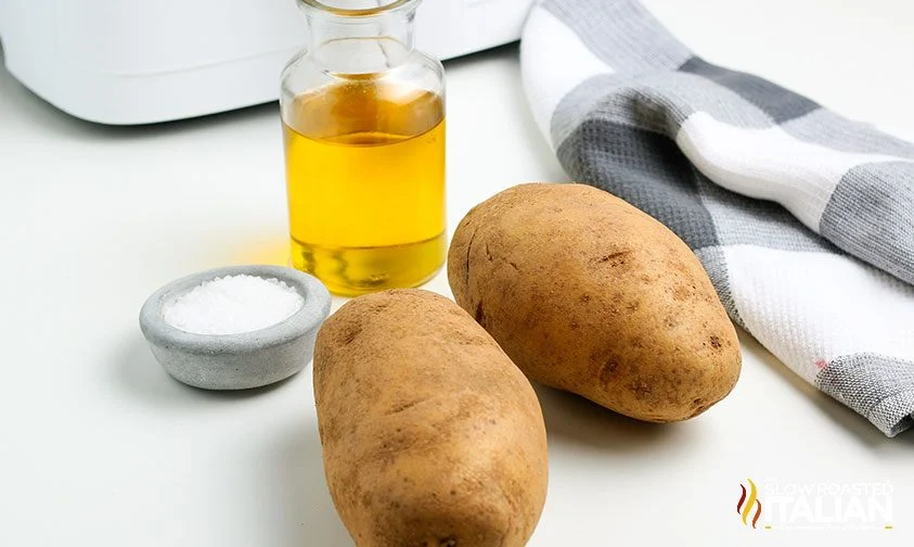 ingredients on counter to make air fryer potato chips