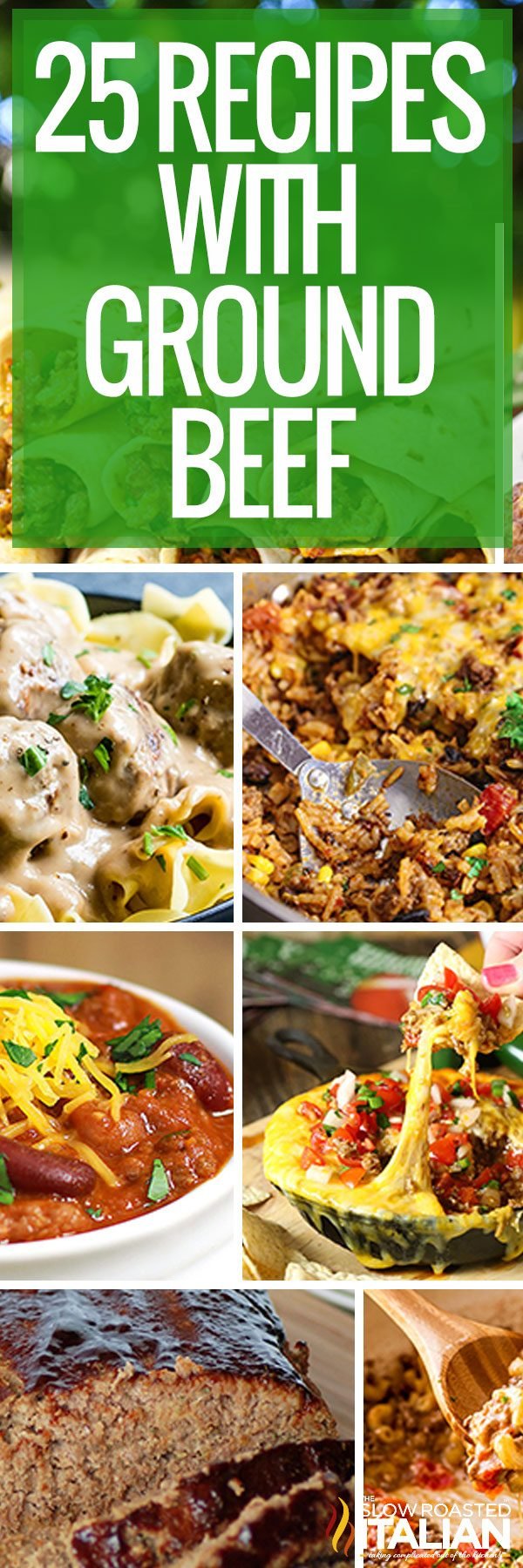 titled pinterest collage of super easy ground beef recipes