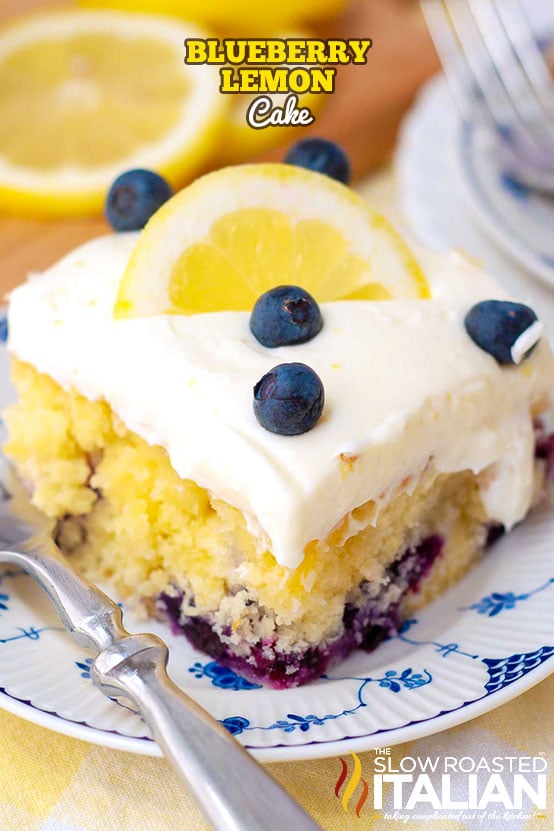 titled collage for blueberry lemon cake