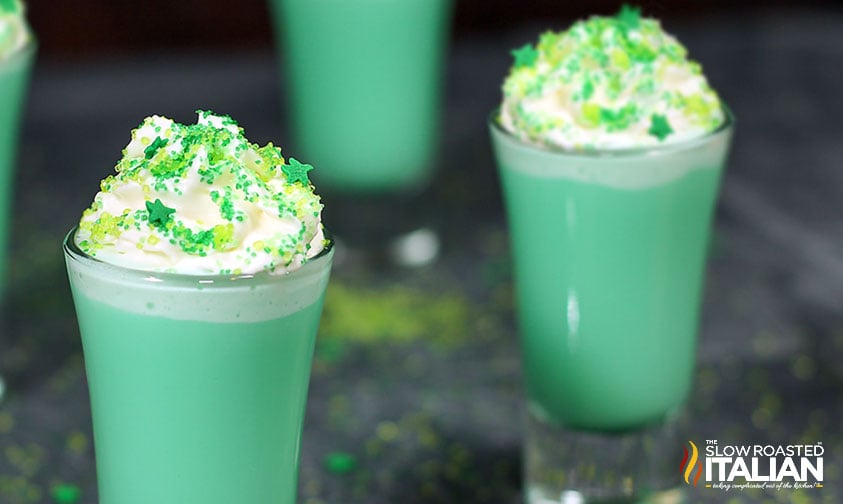 lucky shamrock shots close up