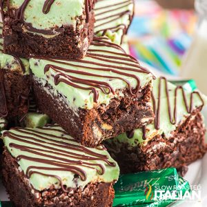 stack of grasshopper brownies