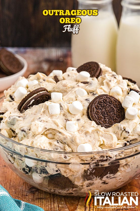 titled (shown in bowl): outrageous oreo fluff