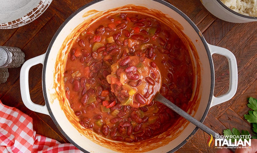 cooked red beans and rice