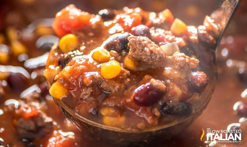 spoonful of super easy ground beef taco soup