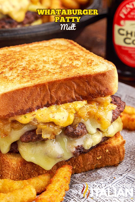 closeup of whataburger patty melt