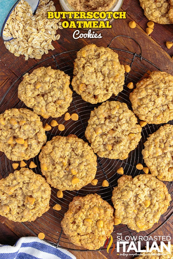 titled (shown on cooling rack) - butterscotch oatmeal cookies