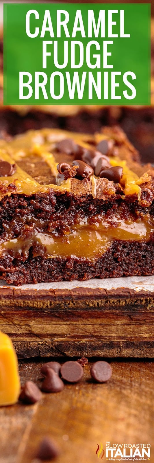 Caramel Fudge Brownies closeup