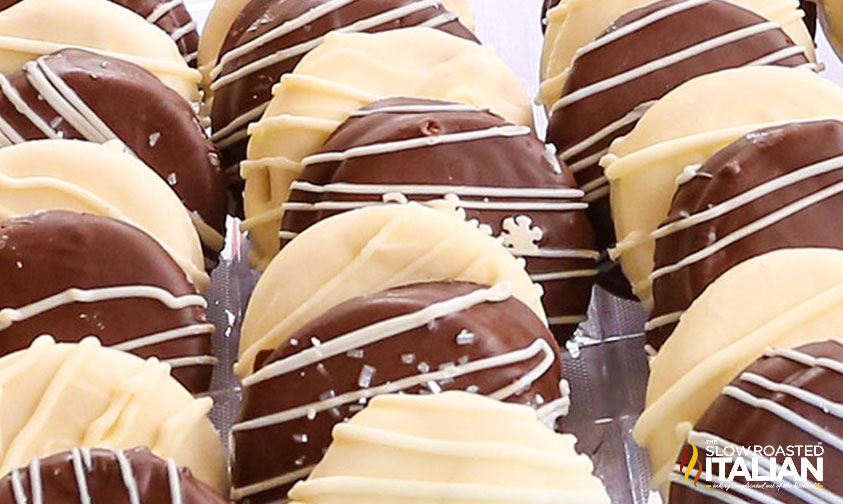 white and milk chocolate covered oreos