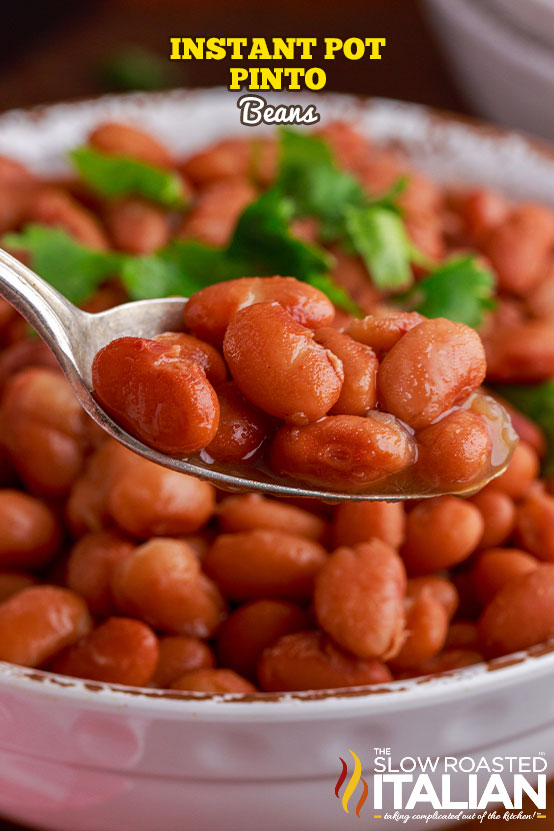 titled (shown on spoon): instant pot pinto beans