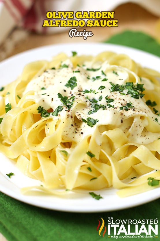 olive garden alfredo sauce over pasta