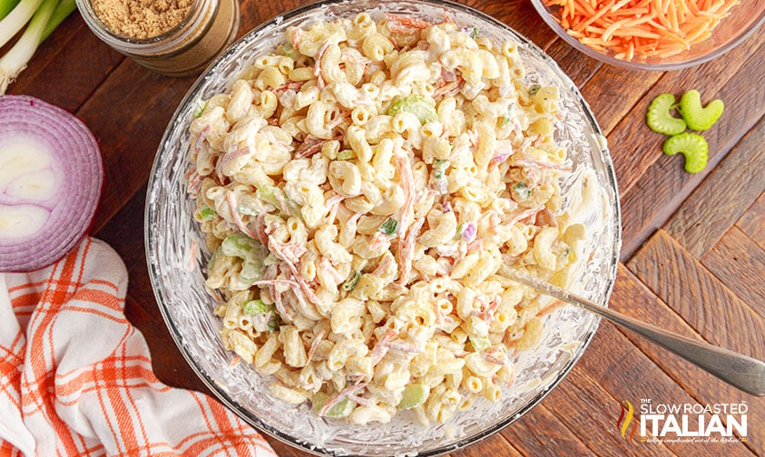 vegetarian pasta salad in a bowl