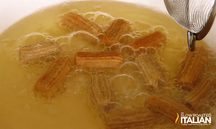 How to Make Churros frying in a pan of oil