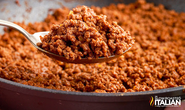 spoonful of authentic taco meat