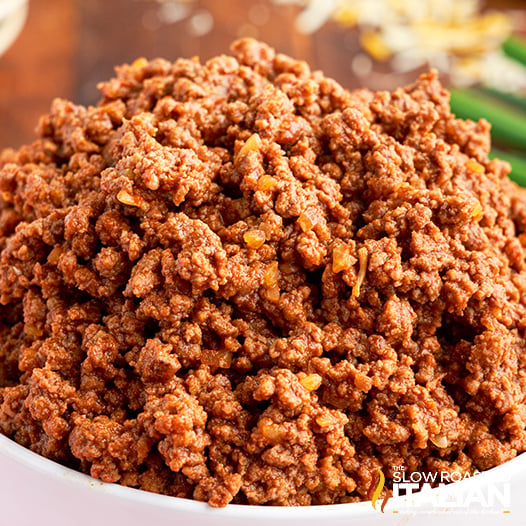 taco meat close up