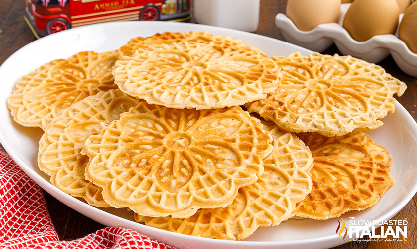platter of italian waffle cookies