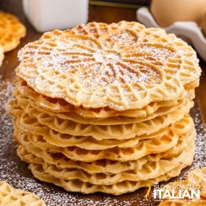 pizzelle cookies stacked