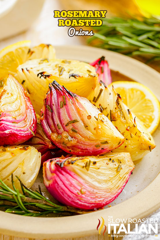 Rosemary Roasted Onions on a plate