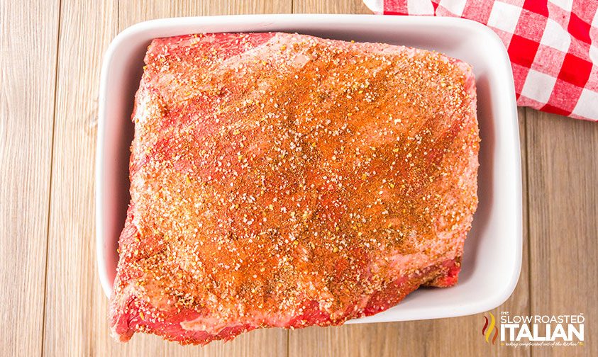rack of seasoned chuck short ribs
