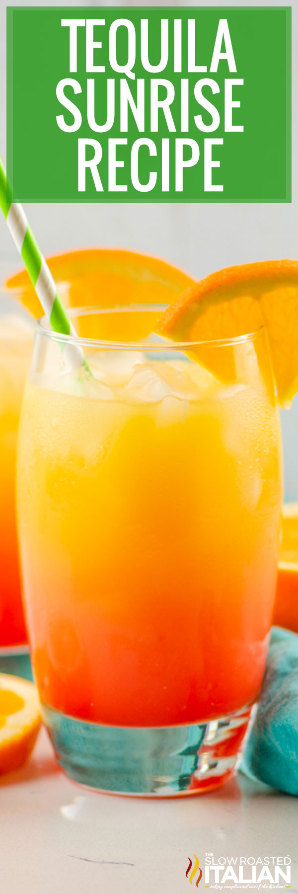 titled pinterest image: tequila sunrise recipe